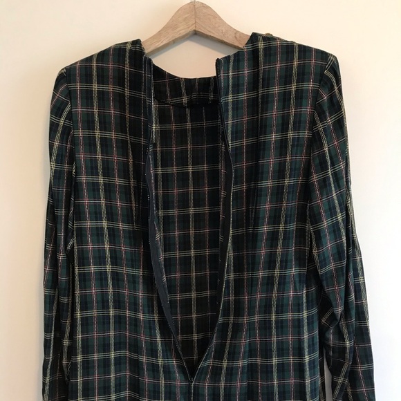 Donna Ricco Vintage Green Plaid Long Sleeve Dress - Picture 4 of 8
